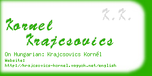 kornel krajcsovics business card