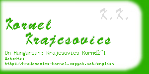 kornel krajcsovics business card